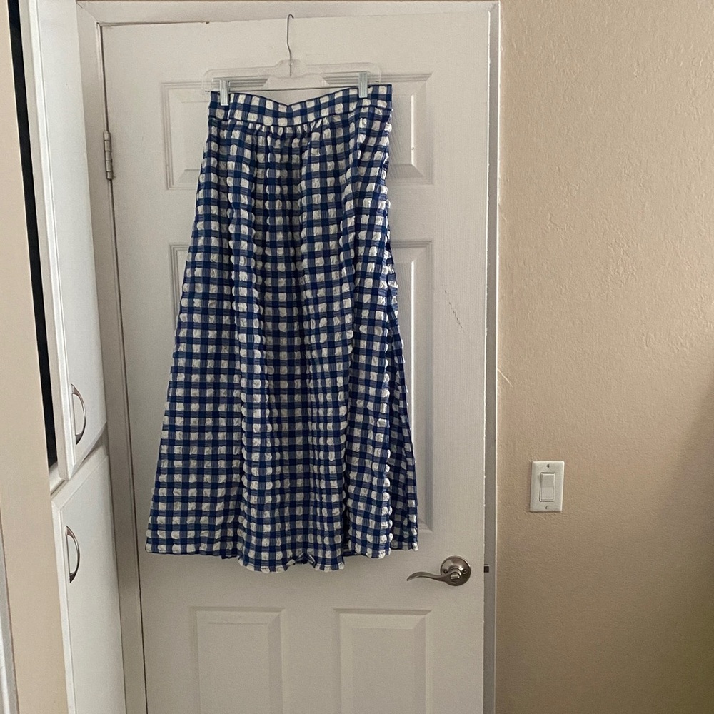 NWT wray nyc Blue and White Checkered Skirt, 4x